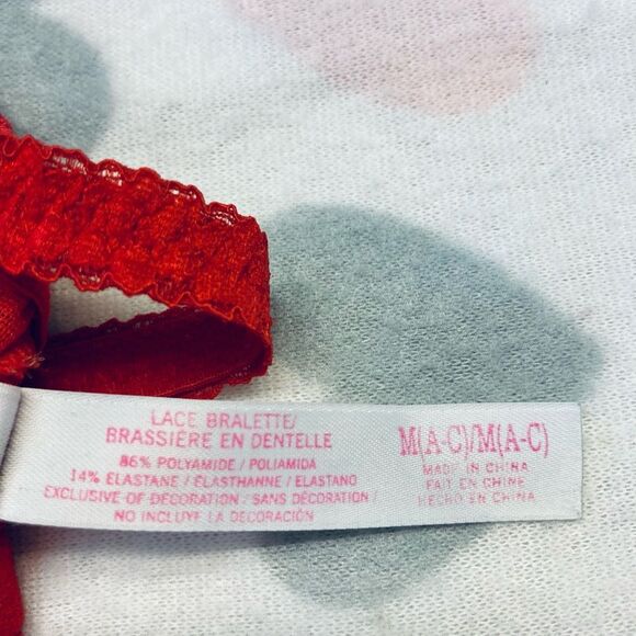 Victoria’s Secret Pink Bra Size Medium (A-C) Red - Picture 8 of 8